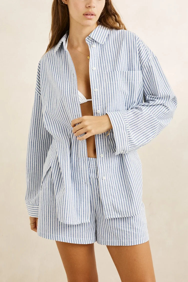Rhythm Vista Stripe Oversized Shirt
