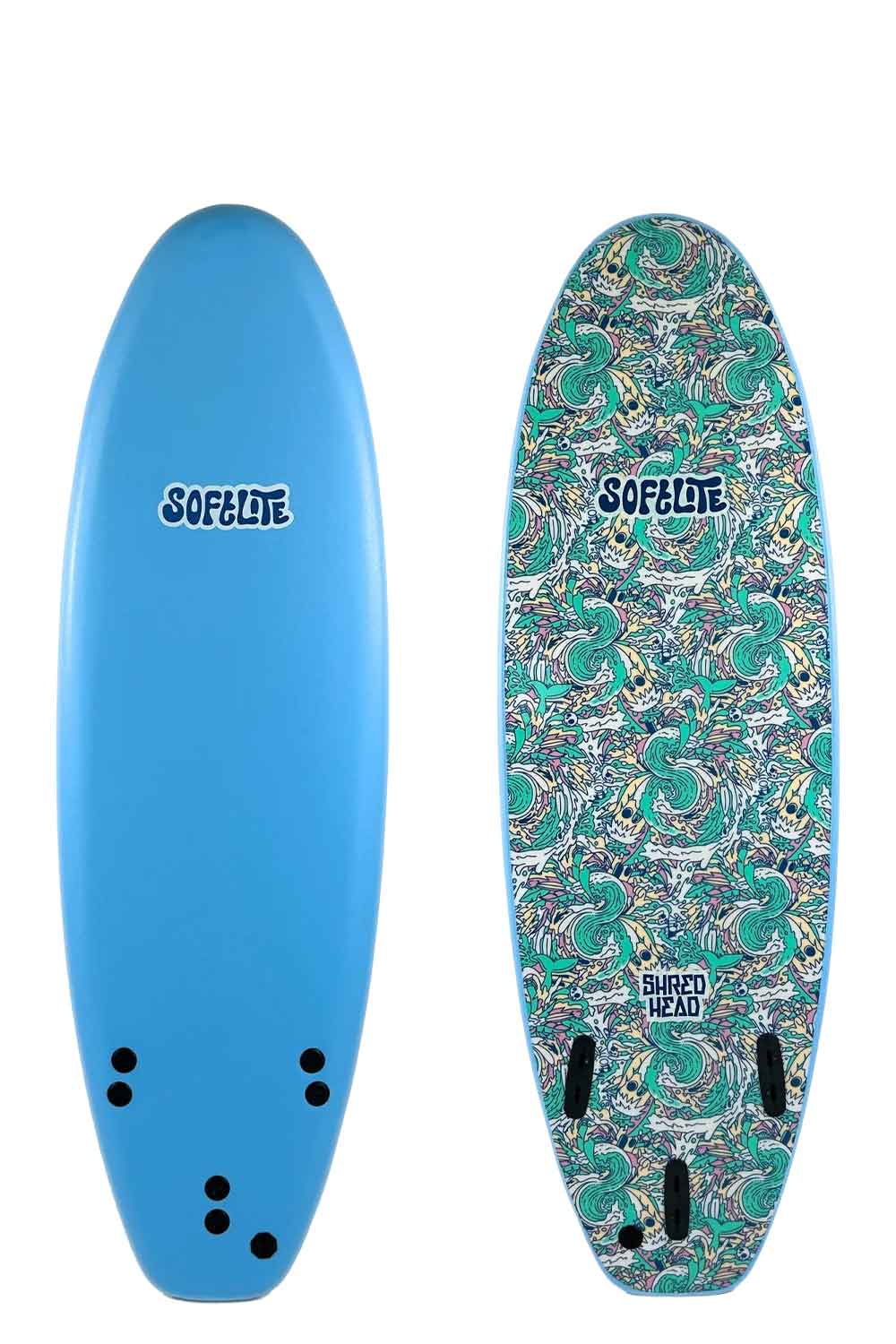 6'6 Softlite Shred Head Softboard - Comes with Fins