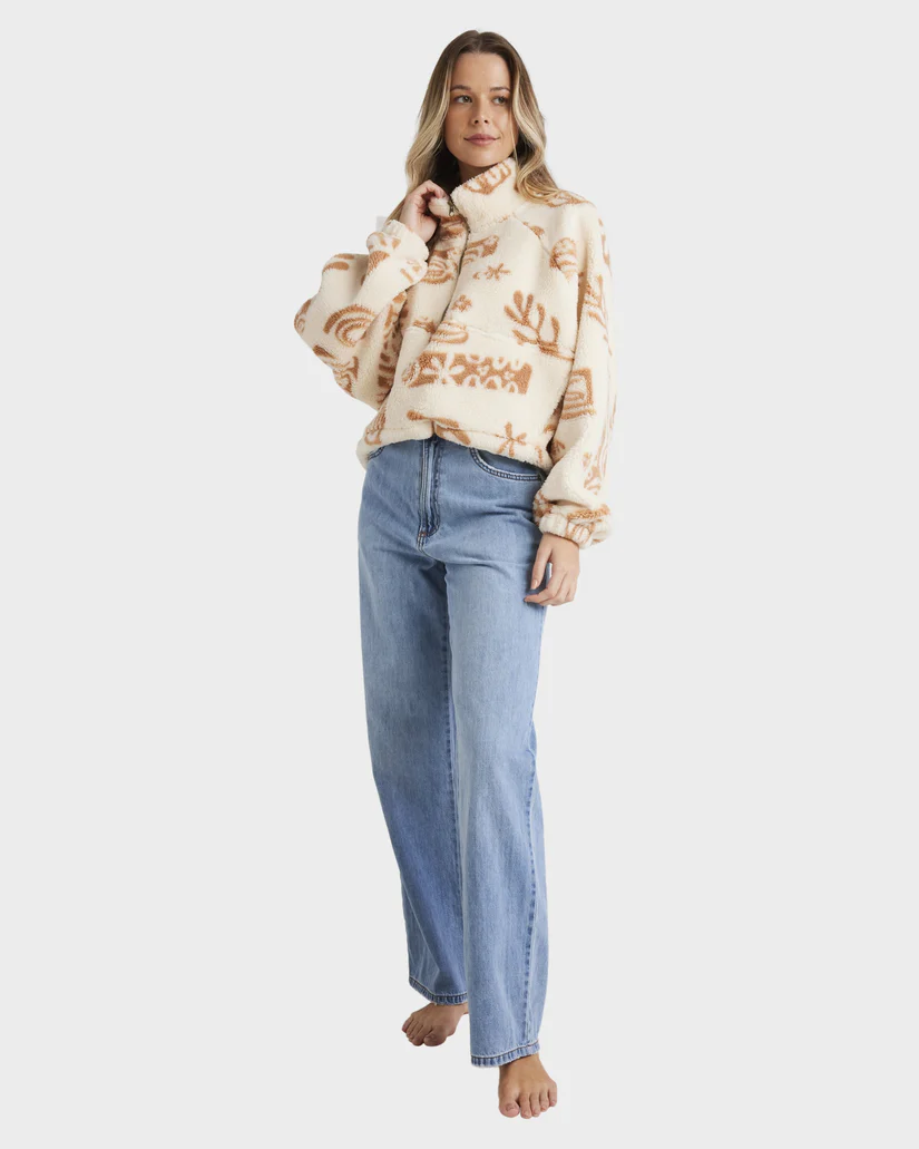 Billabong Womens Feeling Playful Half Zip Crew