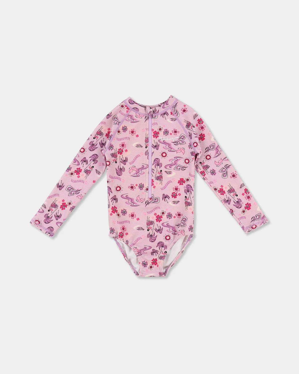 Billabong Girls 0-5 Hula Haze One Piece Shortie Long Sleeve Rash Vest