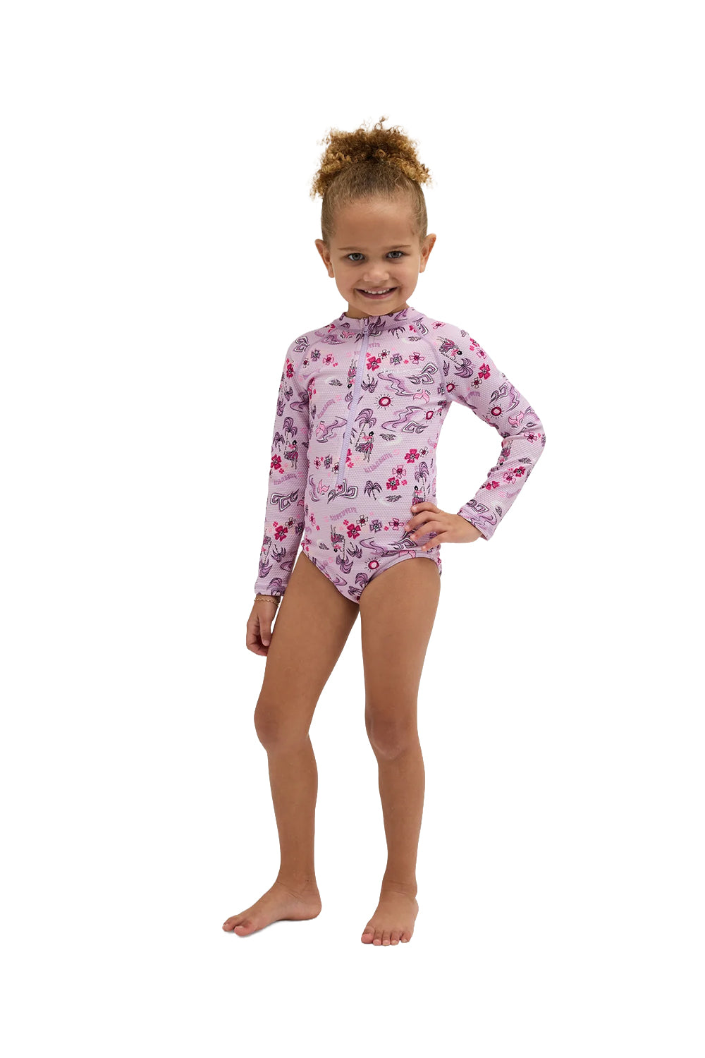 Billabong Girls 0-5 Hula Haze One Piece Shortie Long Sleeve Rash Vest