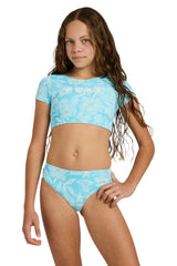 ROXY Girls 8-16 Cargo Dreams Crop Two Piece Lycra Set