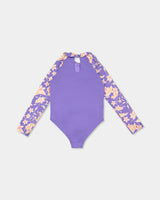 ROXY Girls 2-7 Plumeria Love Long Sleeve One Piece Swimsuit