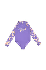 ROXY Girls 2-7 Plumeria Love Long Sleeve One Piece Swimsuit