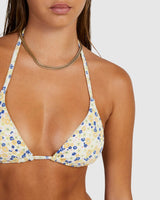 RVCA Womens Ground Cover Slide Halter Bikini Top