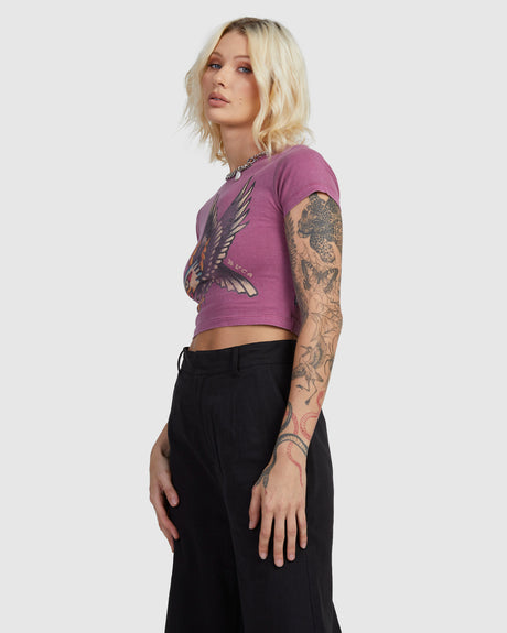 RVCA Womens Krak Eagle Baby Tee