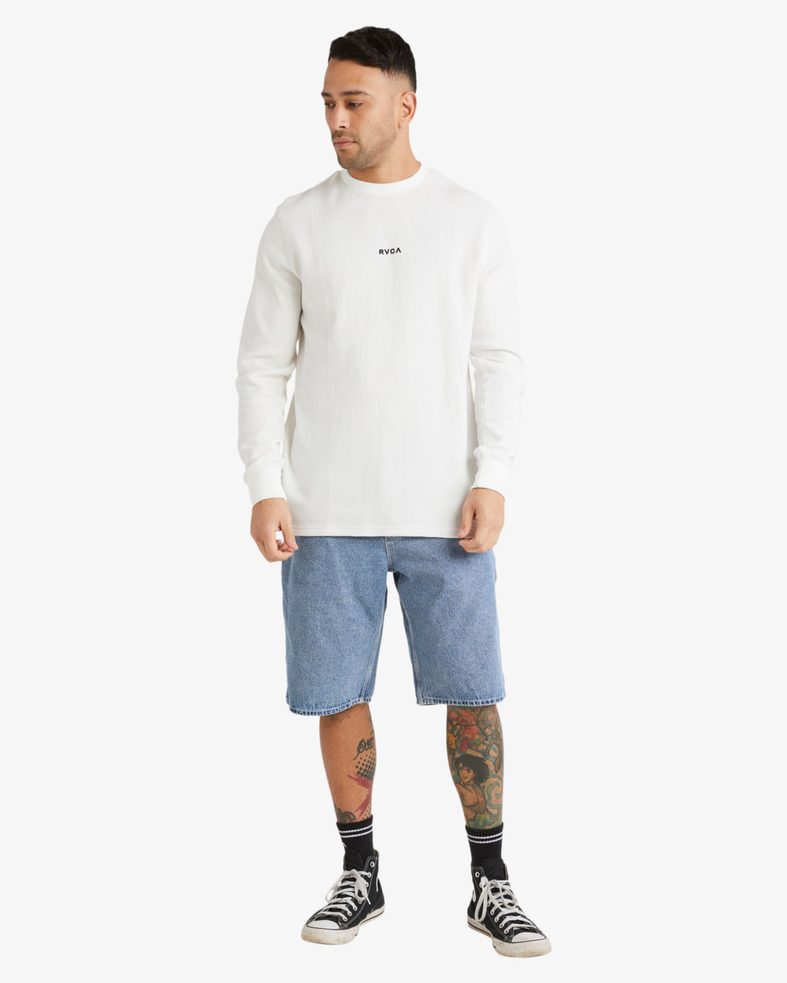 RVCA Mens Haru Waffle L/S T-Shirt