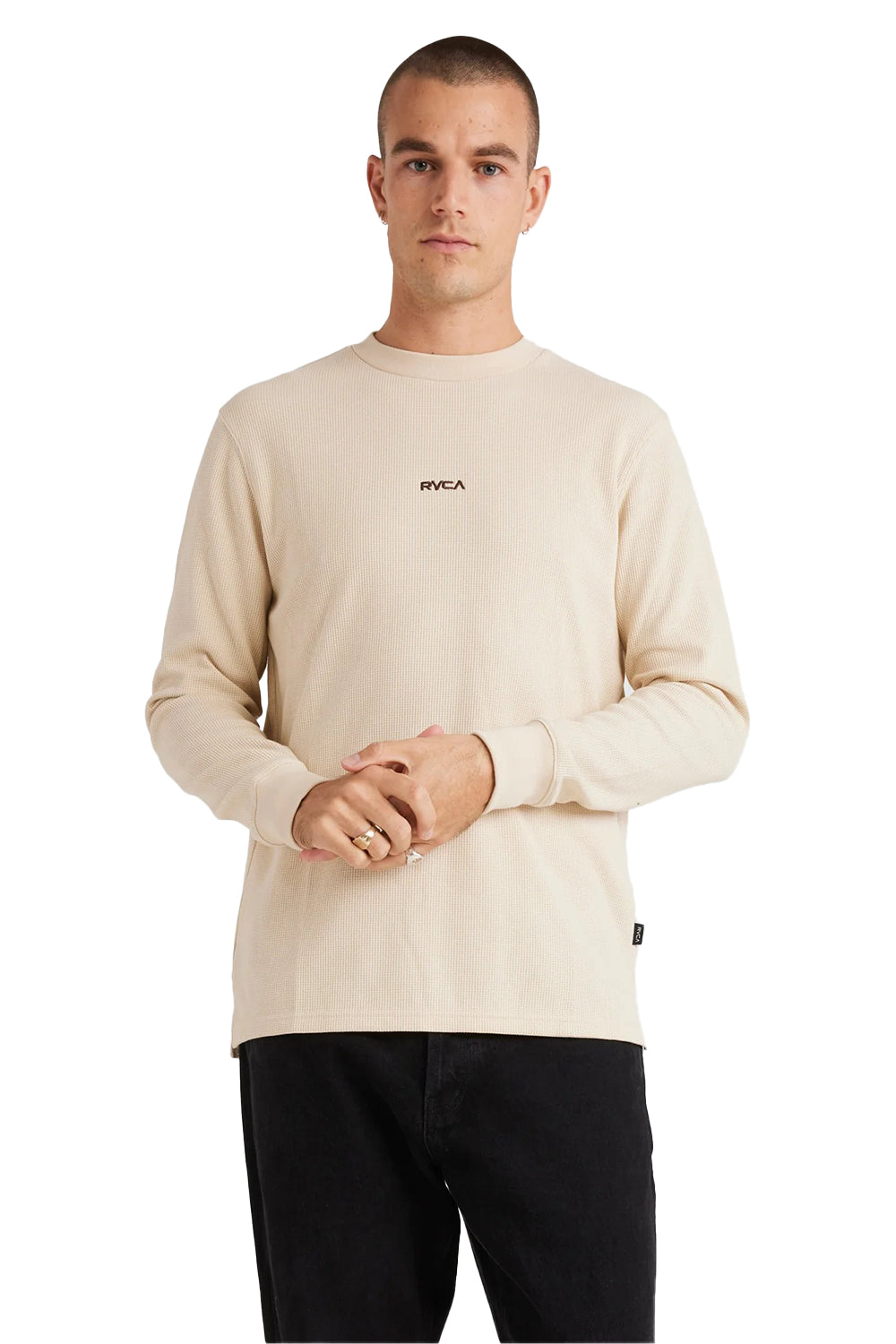 RVCA Mens Union Waffle Long Sleeve Sweater