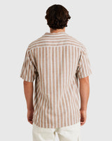 RVCA Mens Beat Stripe Vintage Short Sleeve Shirt