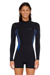 O'Neill Womens 2mm Bahia Back Zip Long Sleeve Boyleg Springsuit
