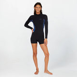 O'Neill Womens 2mm Bahia Back Zip Long Sleeve Boyleg Springsuit