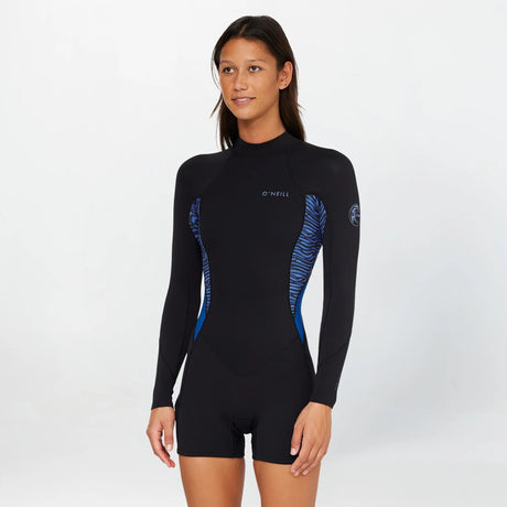 O'Neill Womens 2mm Bahia Back Zip Long Sleeve Boyleg Springsuit