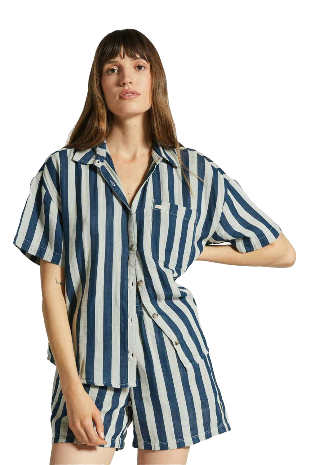 Brixton Mykonos Stripe Boyfriend S/S Woven Shirt