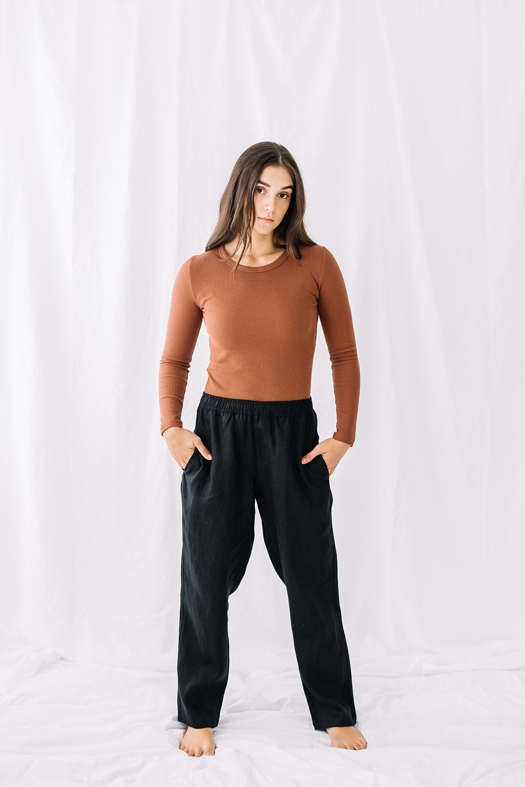 Sanbasics Women's Elastic Wide Pant