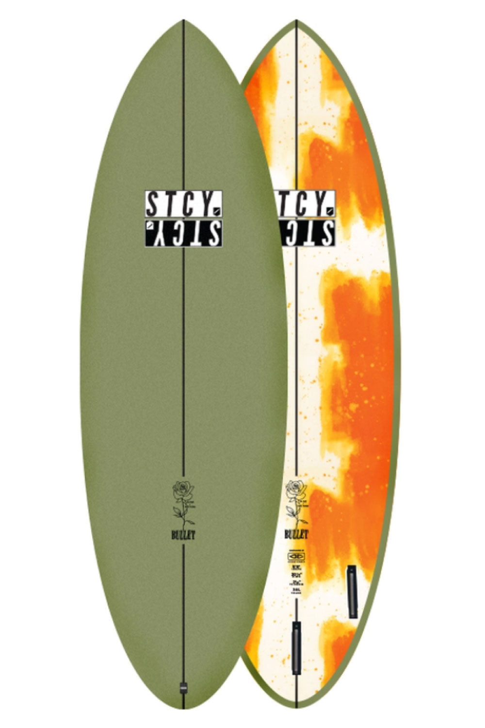Stacey Bullet Epoxy Softboard - Comes with fins