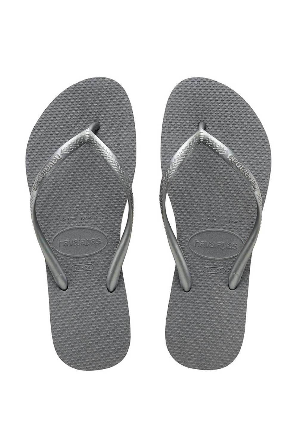 Havaianas Slim Metallic Steel Grey Thongs