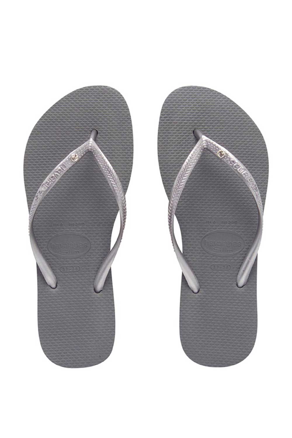 Havaianas Slim Crystal SW Grey/Silver Thongs