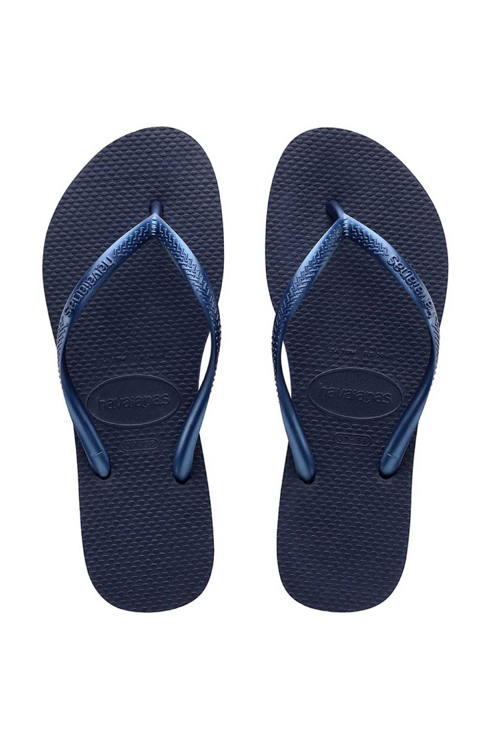 Havaianas Slim Metallic Navy Blue Thongs