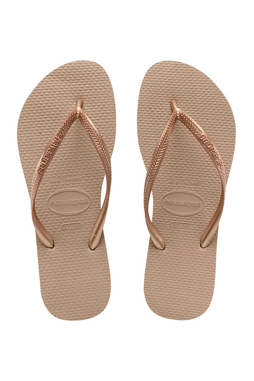 Havaianas Slim Metallic Rose Gold Thongs