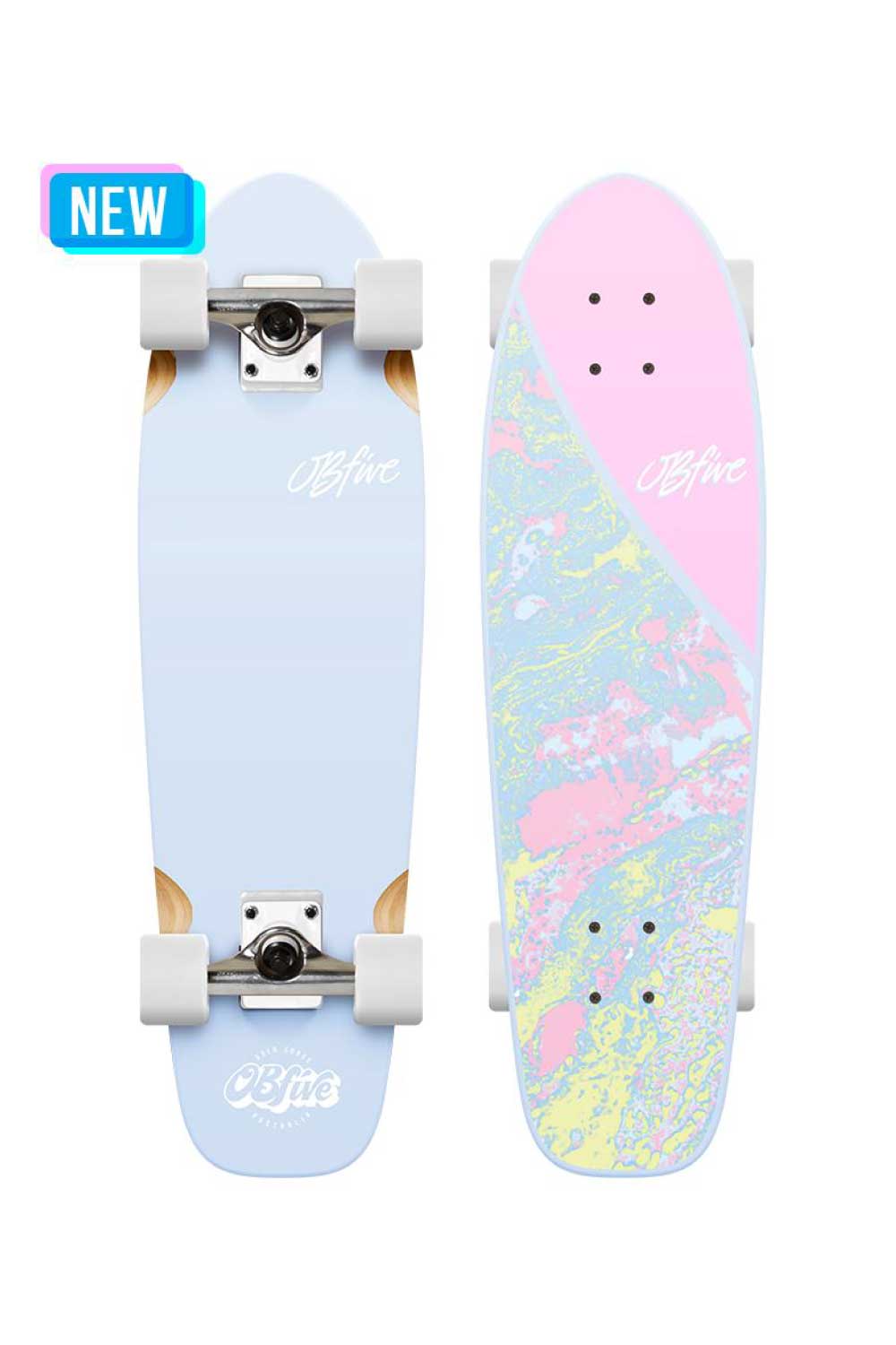 OBfive Pastel Plasma Cruiser Blue 28" Skateboard