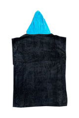 Sanbah Youth Hooded Poncho Towel - Black/Blue