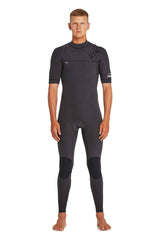 NCHE 2mm Chest Zip Short Arm Steamer Black