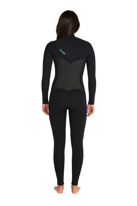 O'Neill Womens Focus 3/2mm Steamer Chest Zip Wetsuit - Black