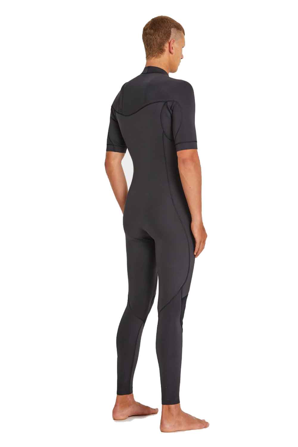 NCHE 2mm Chest Zip Short Arm Steamer Black