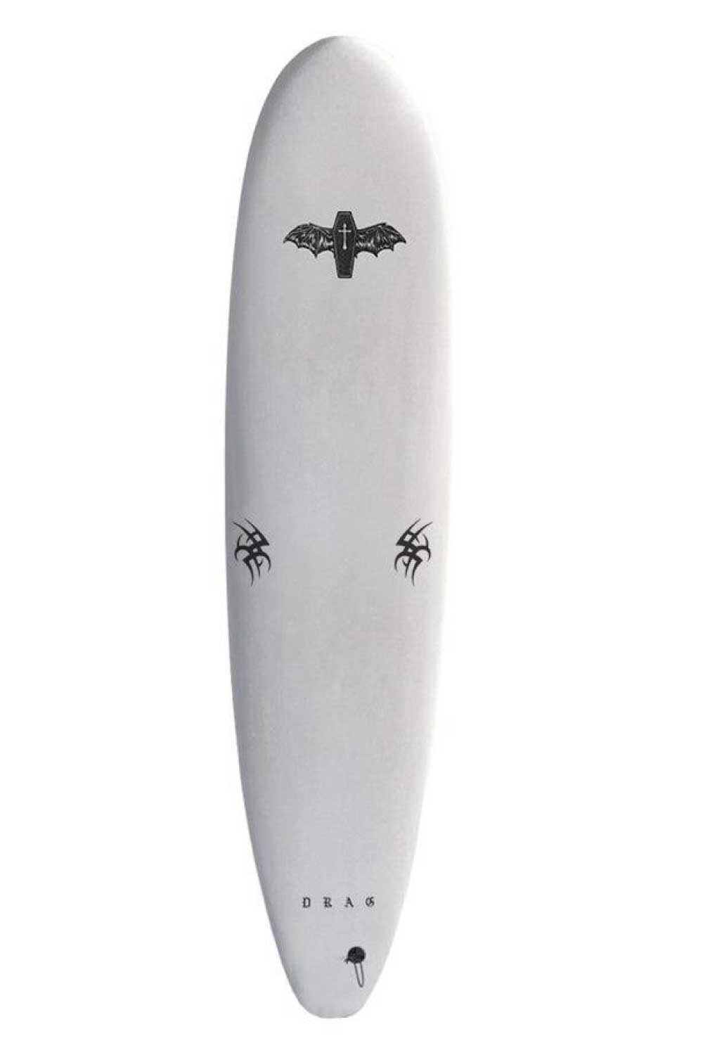 Drag Board Co Coffin 8’0 Single Fin Softboard white