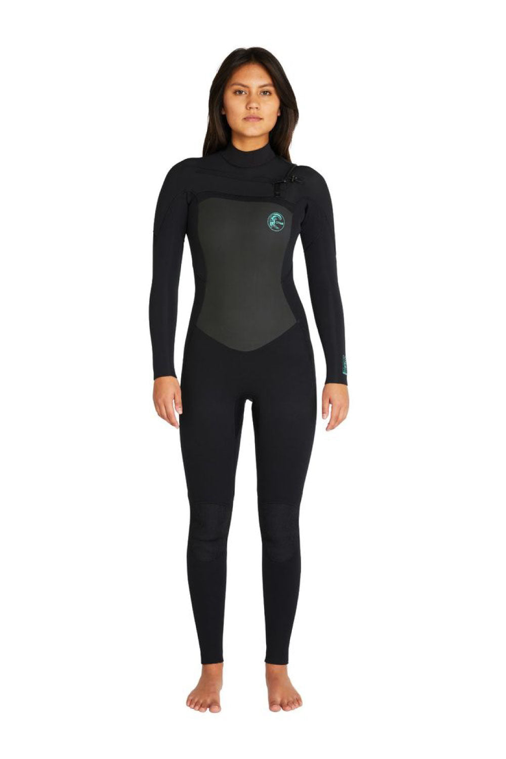 O'Neill Womens Focus 3/2mm Steamer Chest Zip Wetsuit - Black