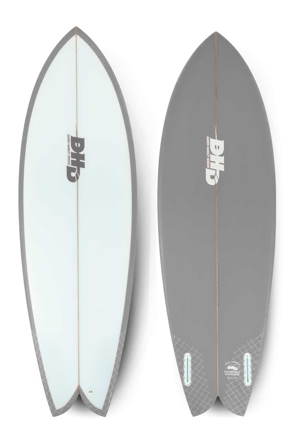 DHD Mini Twin Summer Series Fish Surfboard Grey