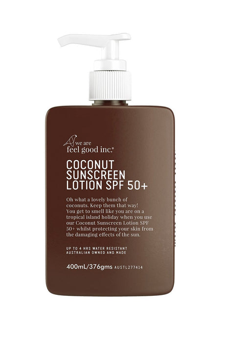 We are feel good inc. Coconut Sunscreen Lotion SPF 50+ 400ml