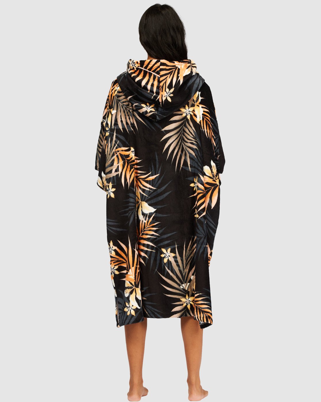 Billabong Women's Hooded Poncho Towel - Black Pebble