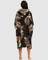 Billabong Women's Hooded Poncho Towel - Black Pebble
