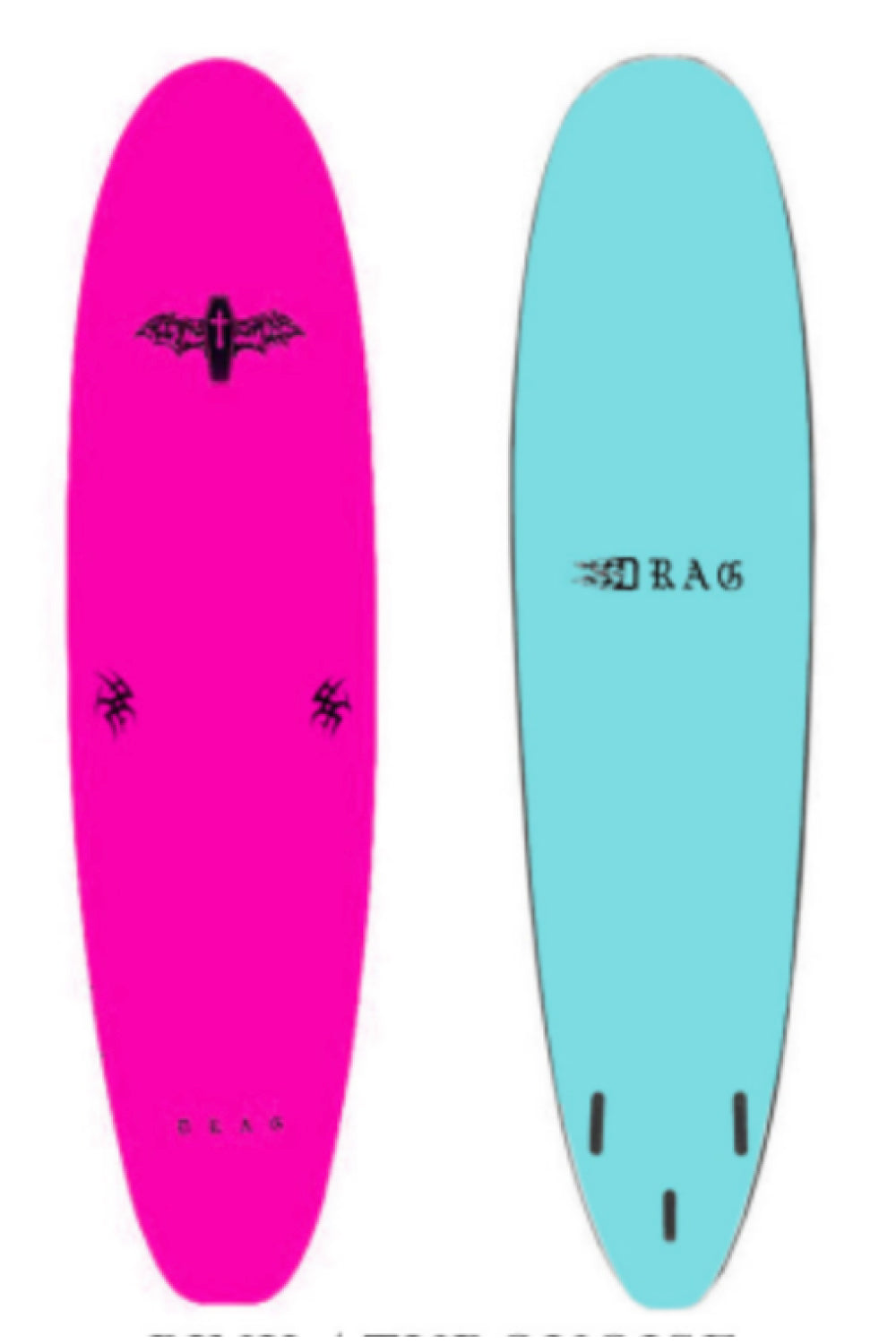 Drag Coffin 8’0 Thruster Softboard - Comes with fins