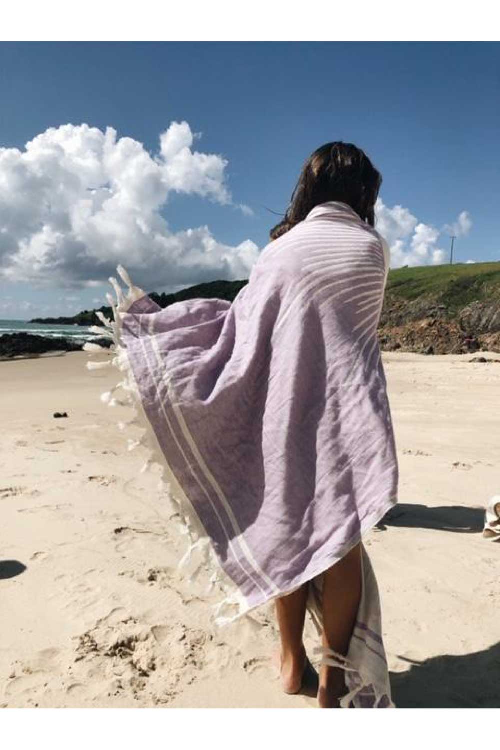 Salty Shadows Jacquard Weave Turkish Beach Towel