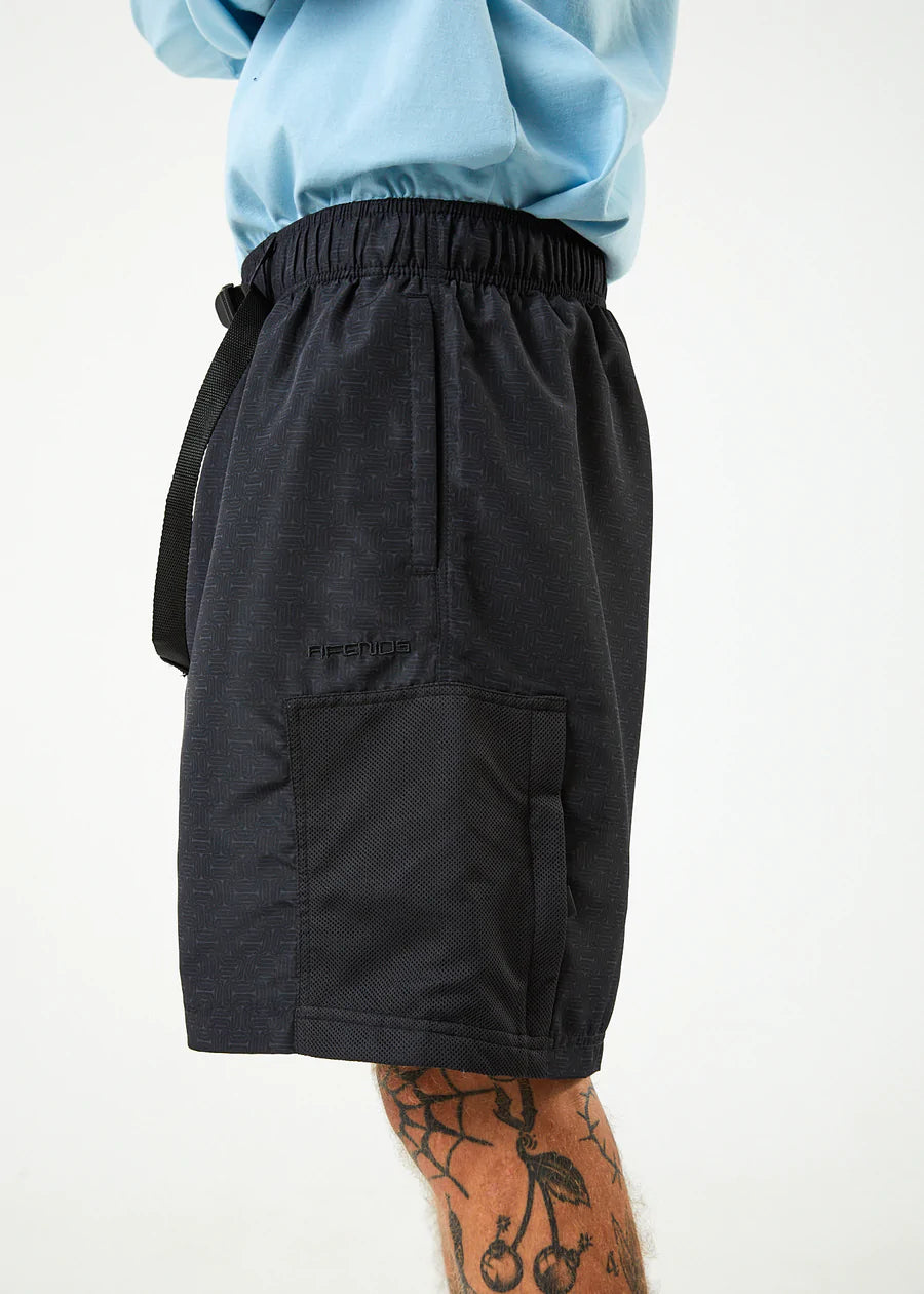 Afends Mens Escape Recycled Elastic Waist Spray Shorts