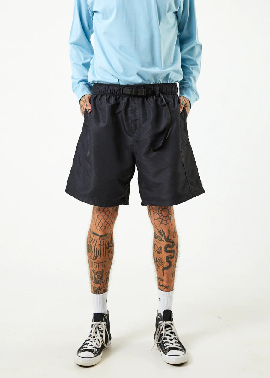 Afends Mens Escape Recycled Elastic Waist Spray Shorts