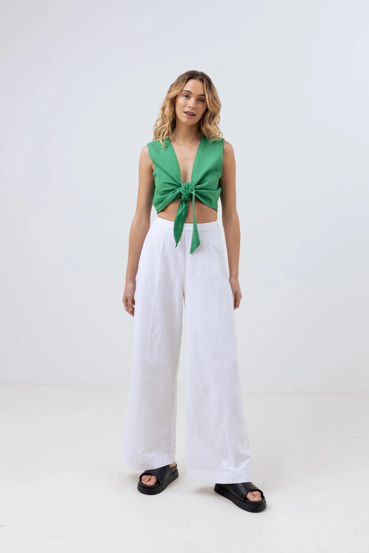 Rhythm Womens Valentina Tie Front Top | Sanbah Australia