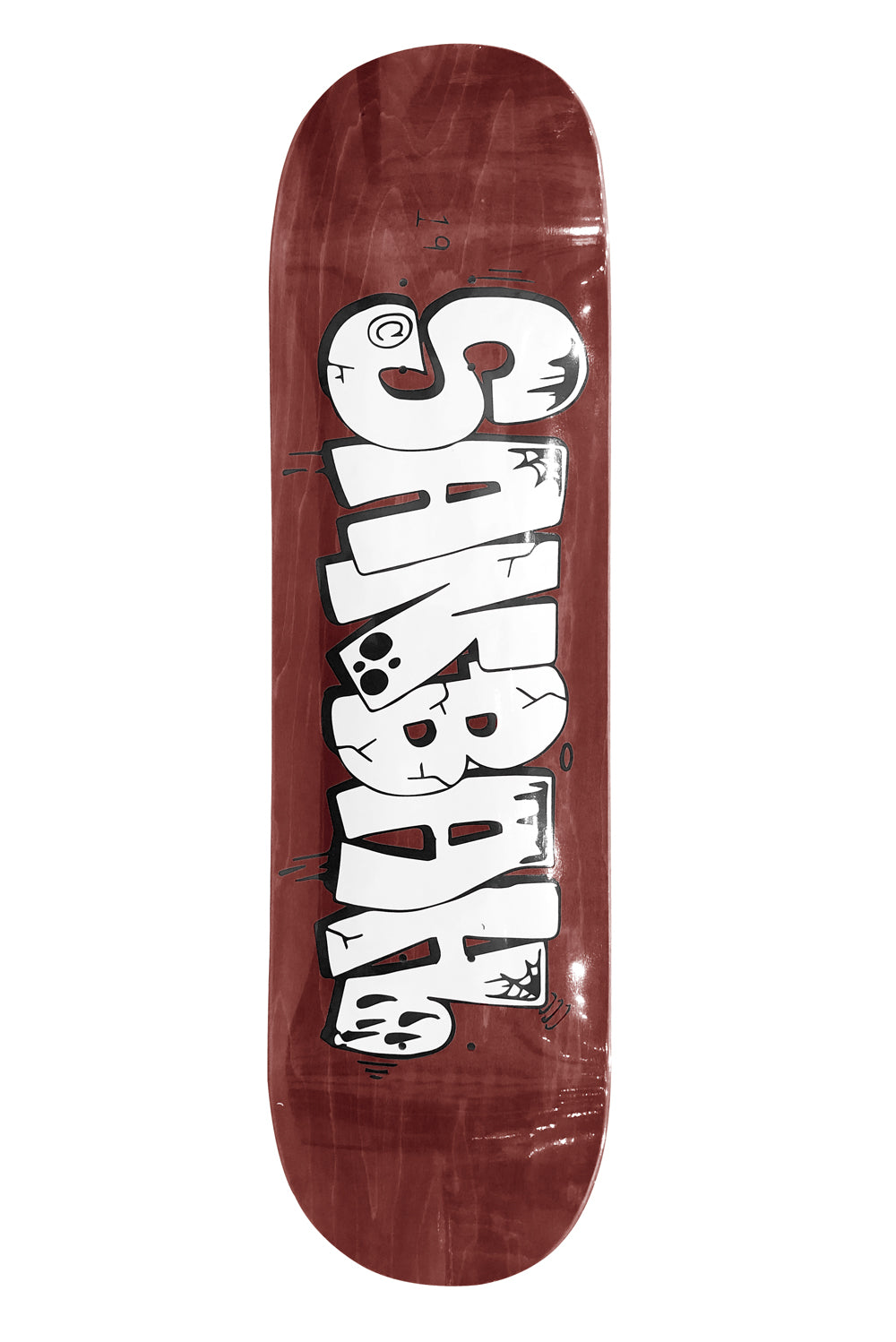 Sanbah Graff Skateboard Deck - Red / Brown