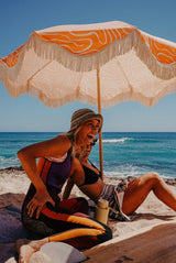 Salty Shadows Earth Beach Umbrella | Sanbah Australia