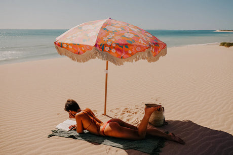 Salty Shadows Bloom Beach Umbrella