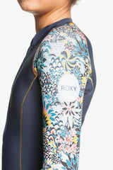Roxy Springsuits | Roxy Girls 1mm Marine Bloom Front Zip LS Springsuit