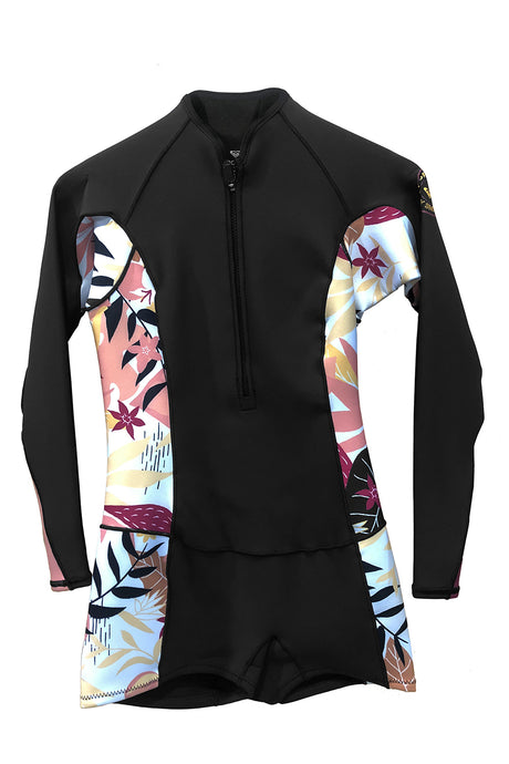 Roxy Womens 1.5mm Pop Surf LS Front Zip Shorty Springsuit