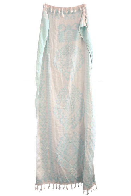 Salty Shadows Jacquard weave Turkish Towel - Aztec Aqua
