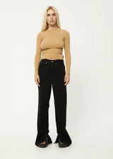Afends Womens Peony Hemp Ribbed Long Sleeve Top