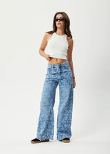 Afends Womens Fink Gigi Hemp Denim Flared Jeans