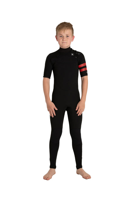 Hurley Youth Advantage Plus 2/2mm Short Sleeve Full Wetsuit - Black