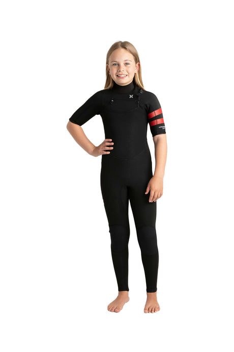 Hurley Youth Advantage Plus 2/2mm Short Sleeve Full Wetsuit - Black