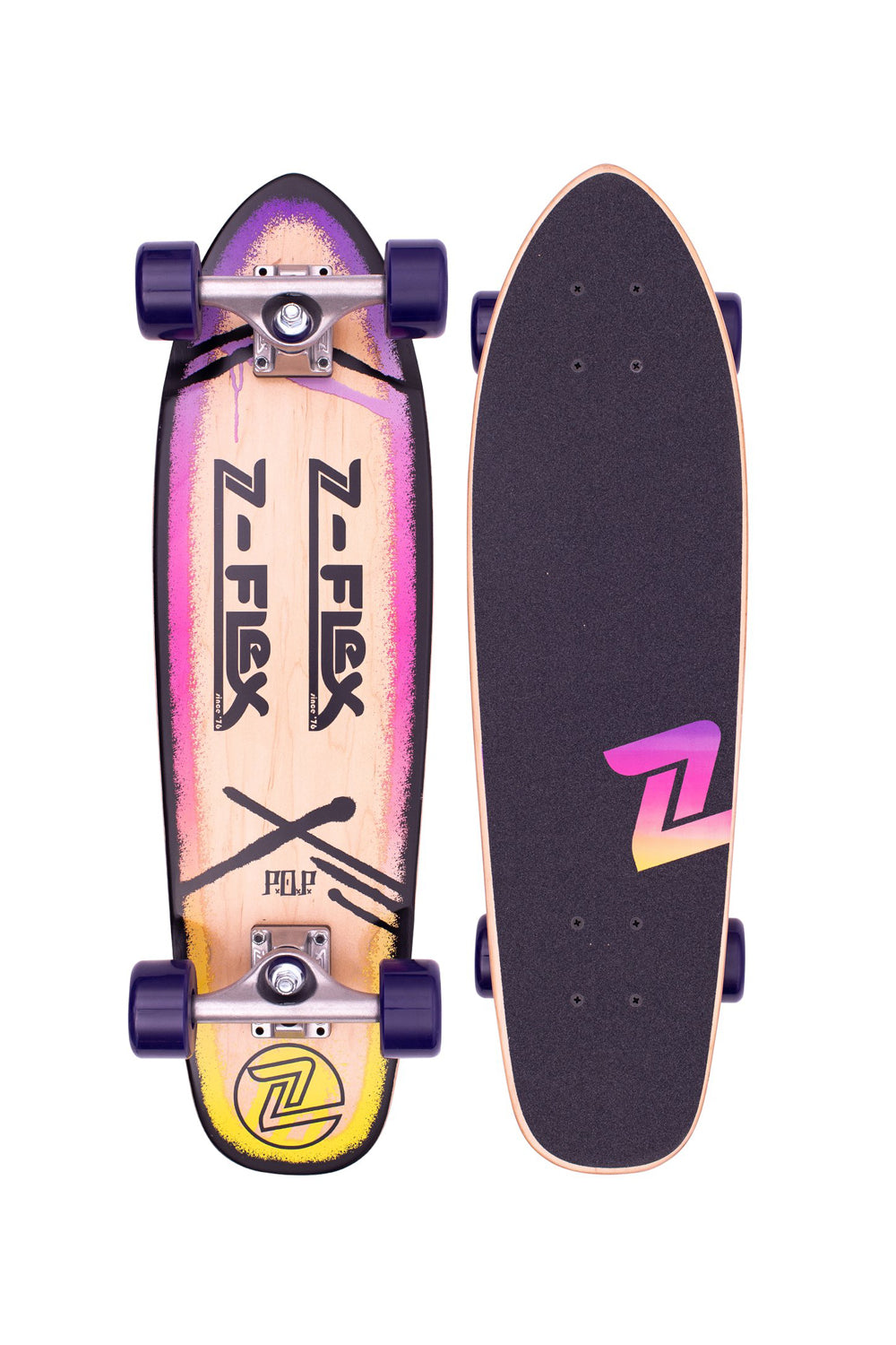 Z Flex Skateboards | Z Flex 27" Pop Purple Fade Cruiser Skateboard 
